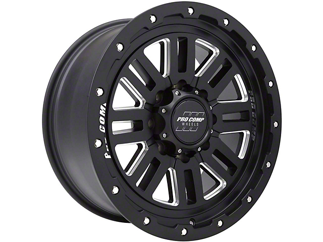 Pro Comp Wheels Cognito Satin Black Milled 8-Lug Wheel; 20x9; 0mm Offset (07-10 Sierra 2500 HD)