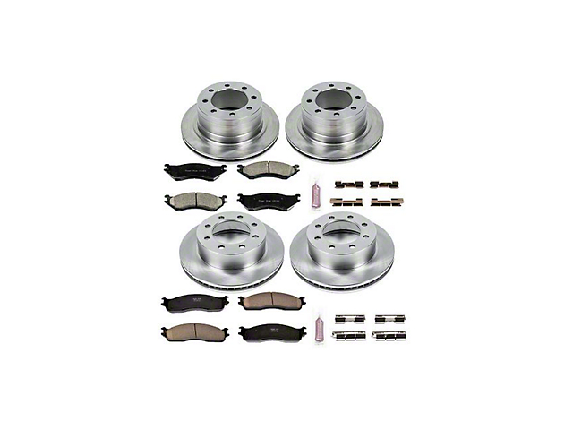 PowerStop OE Replacement 8-Lug Brake Rotor and Pad Kit; Front and Rear (03-08 RAM 2500)