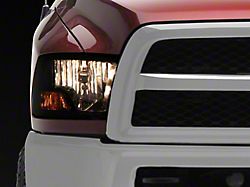 Axial OEM Style Replacement Headlights with Single Bulb; Chrome Housing; Smoked Lens (10-18 RAM 2500 w/ Factory Halogen Non-Projector Headlights)