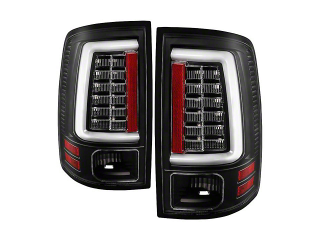 LED Tail Lights; All Black Housing; Clear Lens (10-18 RAM 2500 w/ Factory Halogen Tail Lights)