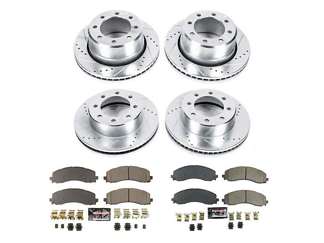 PowerStop Z23 Evolution Sport 8-Lug Brake Rotor and Pad Kit; Front and Rear (19-22 RAM 2500)