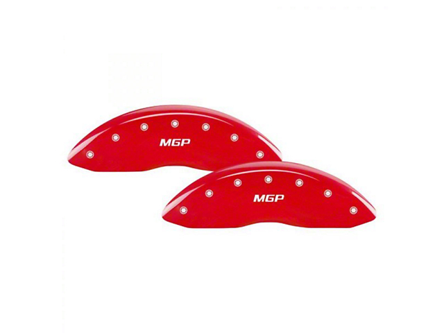 MGP Red Caliper Covers with MGP Logo; Front and Rear (20-23 Silverado 2500 HD)