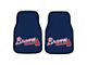 Carpet Front Floor Mats with Atlanta Braves Logo; Navy (Universal; Some Adaptation May Be Required)