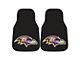 Carpet Front Floor Mats with Baltimore Ravens Logo; Black (Universal; Some Adaptation May Be Required)