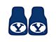 Carpet Front Floor Mats with BYU Logo; Blue (Universal; Some Adaptation May Be Required)