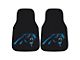 Carpet Front Floor Mats with Carolina Panthers Logo; Black (Universal; Some Adaptation May Be Required)