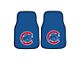 Carpet Front Floor Mats with Chicago Cubs Logo; Blue (Universal; Some Adaptation May Be Required)