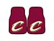 Carpet Front Floor Mats with Cleveland Cavaliers Logo; Wine (Universal; Some Adaptation May Be Required)