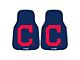 Carpet Front Floor Mats with Cleveland Indians Logo; Navy (Universal; Some Adaptation May Be Required)