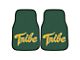 Carpet Front Floor Mats with College of William and Mary Logo; Green (Universal; Some Adaptation May Be Required)