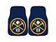 Carpet Front Floor Mats with Denver Nuggets Logo; Navy (Universal; Some Adaptation May Be Required)