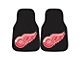 Carpet Front Floor Mats with Detroit Red Wings Logo; Black (Universal; Some Adaptation May Be Required)