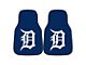 Carpet Front Floor Mats with Detroit Tigers Logo; Navy (Universal; Some Adaptation May Be Required)