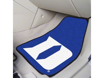 Carpet Front Floor Mats with Duke University Logo; Blue (Universal; Some Adaptation May Be Required)