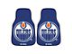 Carpet Front Floor Mats with Edmonton Oilers Logo; Blue (Universal; Some Adaptation May Be Required)