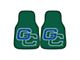 Carpet Front Floor Mats with Georgia College Logo; Green (Universal; Some Adaptation May Be Required)