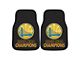 Carpet Front Floor Mats with Golden State Warriors Logo; Black (Universal; Some Adaptation May Be Required)
