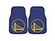 Carpet Front Floor Mats with Golden State Warriors Logo; Royal (Universal; Some Adaptation May Be Required)