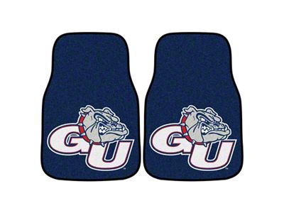 Carpet Front Floor Mats with Gonzaga University Logo; Blue (Universal; Some Adaptation May Be Required)