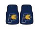 Carpet Front Floor Mats with Indiana Pacers Logo; Blue (Universal; Some Adaptation May Be Required)