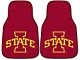 Carpet Front Floor Mats with Iowa State University Logo; Red (Universal; Some Adaptation May Be Required)