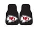 Carpet Front Floor Mats with Kansas City Chiefs Logo; Red (Universal; Some Adaptation May Be Required)