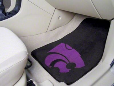 Carpet Front Floor Mats with Kansas State University Logo; Purple (Universal; Some Adaptation May Be Required)