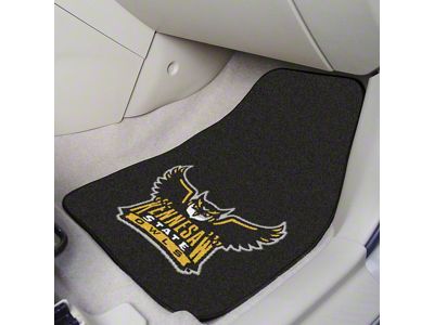 Carpet Front Floor Mats with Kennesaw State University Logo; Black (Universal; Some Adaptation May Be Required)