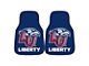 Carpet Front Floor Mats with Liberty University Logo; Blue (Universal; Some Adaptation May Be Required)
