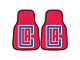 Carpet Front Floor Mats with Los Angeles Clippers Logo; Red (Universal; Some Adaptation May Be Required)
