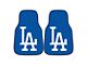 Carpet Front Floor Mats with Los Angeles Dodgers Logo; Blue (Universal; Some Adaptation May Be Required)