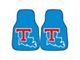 Carpet Front Floor Mats with Louisiana Tech University Logo; Blue (Universal; Some Adaptation May Be Required)