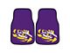 Carpet Front Floor Mats with LSU Logo; Purple (Universal; Some Adaptation May Be Required)