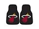 Carpet Front Floor Mats with Miami Heat Logo; Black (Universal; Some Adaptation May Be Required)