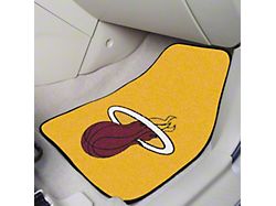 Carpet Front Floor Mats with Miami Heat Logo; Yellow (Universal; Some Adaptation May Be Required)
