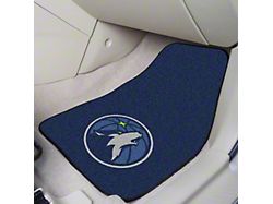Carpet Front Floor Mats with Minnesota Timberwolves Logo; Navy (Universal; Some Adaptation May Be Required)
