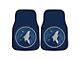 Carpet Front Floor Mats with Minnesota Timberwolves Logo; Navy (Universal; Some Adaptation May Be Required)