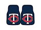 Carpet Front Floor Mats with Minnesota Twins Logo; Navy (Universal; Some Adaptation May Be Required)
