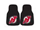 Carpet Front Floor Mats with New Jersey Devils Logo; Black (Universal; Some Adaptation May Be Required)