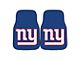 Carpet Front Floor Mats with New York Giants Logo; Dark Blue (Universal; Some Adaptation May Be Required)