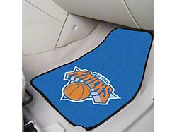 Carpet Front Floor Mats with New York Knicks Logo; Blue (Universal; Some Adaptation May Be Required)