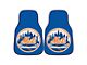 Carpet Front Floor Mats with New York Mets Logo; Blue (Universal; Some Adaptation May Be Required)