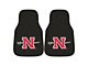 Carpet Front Floor Mats with Nicholls State University Logo; Black (Universal; Some Adaptation May Be Required)