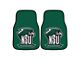 Carpet Front Floor Mats with Northeastern State University Logo; Green (Universal; Some Adaptation May Be Required)