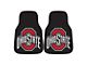 Carpet Front Floor Mats with Ohio State University Logo; Black (Universal; Some Adaptation May Be Required)