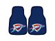 Carpet Front Floor Mats with Oklahoma City Thunder Logo; Blue (Universal; Some Adaptation May Be Required)