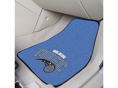 Carpet Front Floor Mats with Orlando Magic Logo; Blue (Universal; Some Adaptation May Be Required)