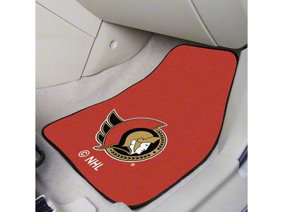 Carpet Front Floor Mats with Ottawa Senators Logo; Red (Universal; Some Adaptation May Be Required)