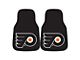 Carpet Front Floor Mats with Philadelphia Flyers Logo; Black (Universal; Some Adaptation May Be Required)