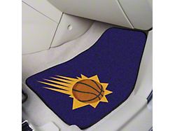 Carpet Front Floor Mats with Phoenix Suns Logo; Black (Universal; Some Adaptation May Be Required)